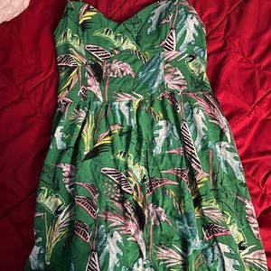 green floral dress